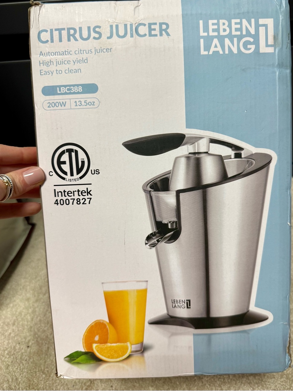 Leben Lang Stainless Silver Electric Citrus Juicer - High Yield